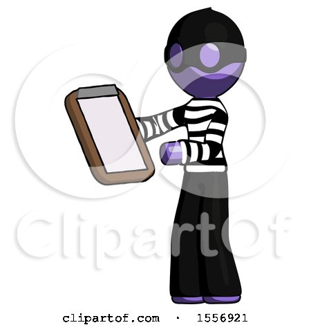 Purple Thief Man Reviewing Stuff on Clipboard by Leo Blanchette