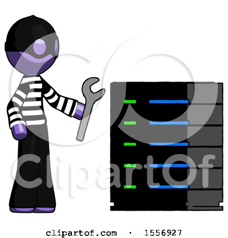 Purple Thief Man Server Administrator Doing Repairs by Leo Blanchette