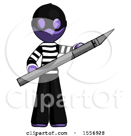 Purple Thief Man Holding Large Scalpel by Leo Blanchette