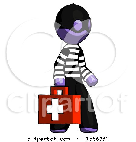 Purple Thief Man Walking with Medical Aid Briefcase to Right by Leo Blanchette