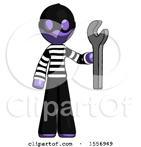 Purple Thief Man Holding Wrench Ready to Repair or Work by Leo Blanchette