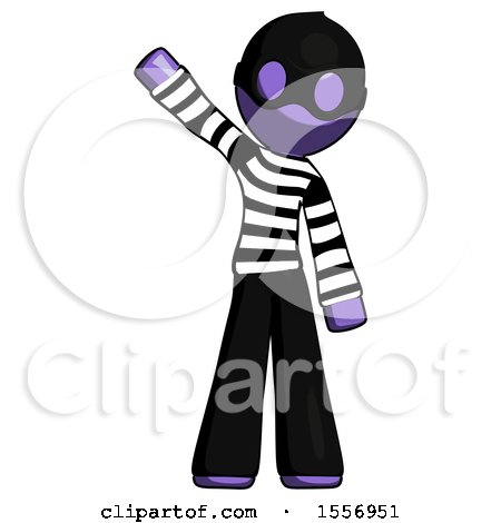 Purple Thief Man Waving Emphatically with Right Arm by Leo Blanchette