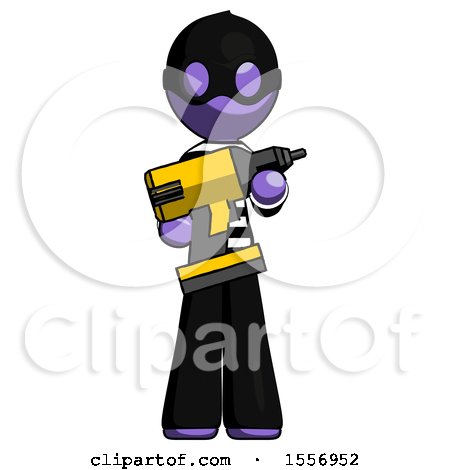 Purple Thief Man Holding Large Drill by Leo Blanchette