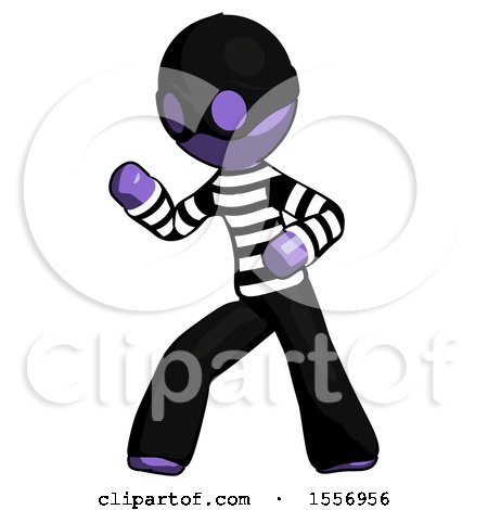 Purple Thief Man Martial Arts Defense Pose Left by Leo Blanchette