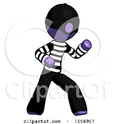 Purple Thief Man Martial Arts Defense Pose Right by Leo Blanchette