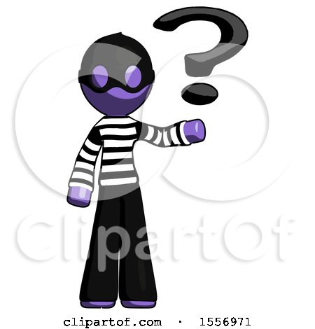 Purple Thief Man Holding Question Mark to Right by Leo Blanchette