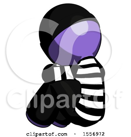 Purple Thief Man Sitting with Head down Back View Facing Left by Leo Blanchette