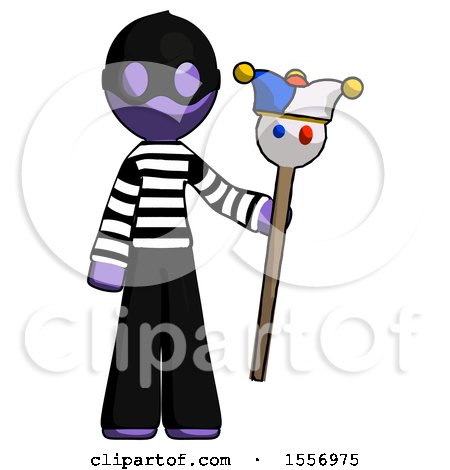 Purple Thief Man Holding Jester Staff by Leo Blanchette
