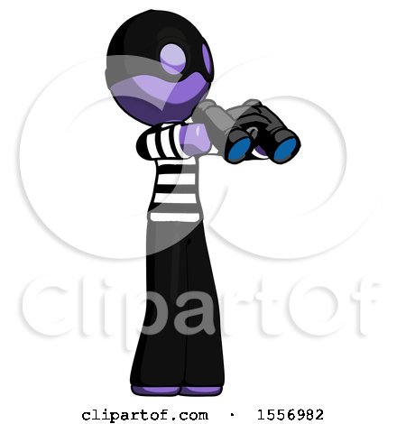 Purple Thief Man Holding Binoculars Ready to Look Right by Leo Blanchette