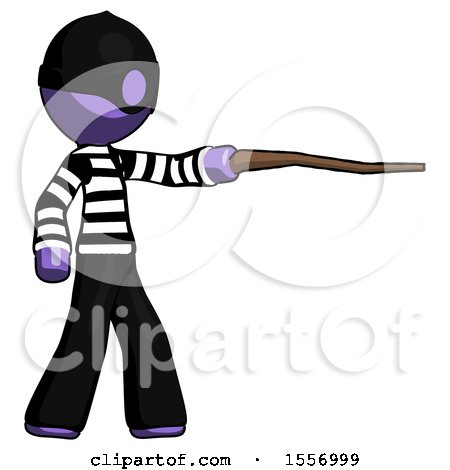 Purple Thief Man Pointing with Hiking Stick by Leo Blanchette