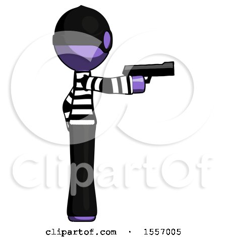 Purple Thief Man Firing a Handgun by Leo Blanchette