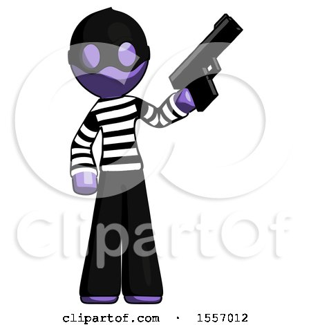 Purple Thief Man Holding Handgun by Leo Blanchette