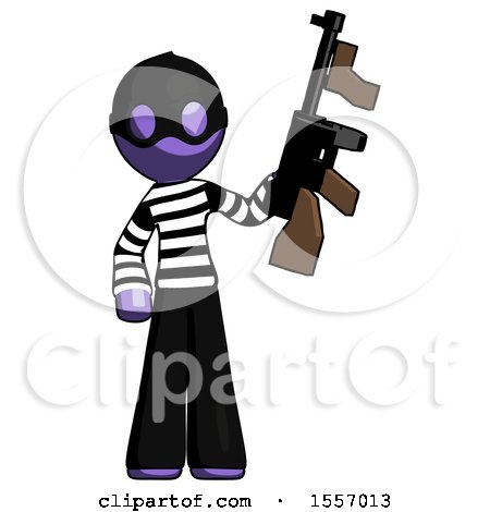 Purple Thief Man Holding Tommygun by Leo Blanchette