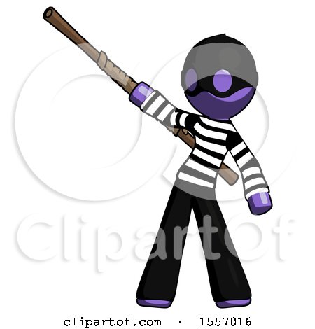 Purple Thief Man Bo Staff Pointing up Pose by Leo Blanchette