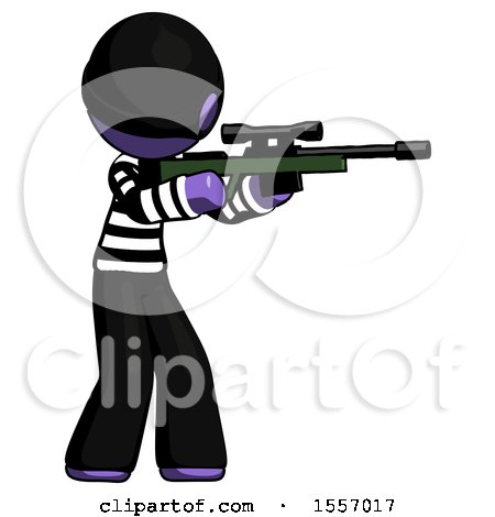 Purple Thief Man Shooting Sniper Rifle by Leo Blanchette