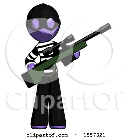 Purple Thief Man Holding Sniper Rifle Gun by Leo Blanchette