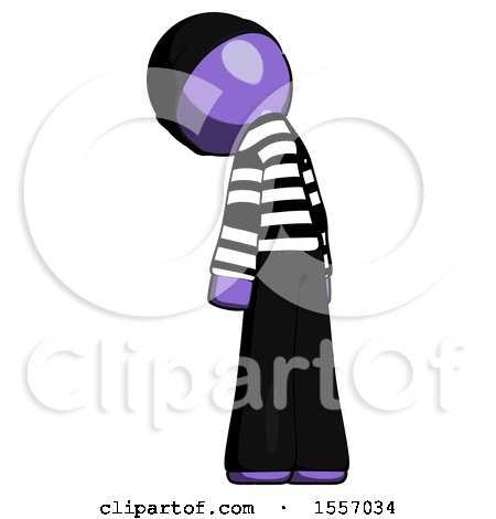 Purple Thief Man Depressed with Head Down, Back to Viewer, Left by Leo Blanchette