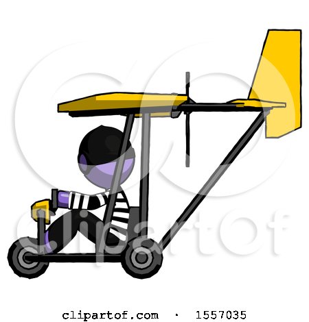 Purple Thief Man in Ultralight Aircraft Side View by Leo Blanchette