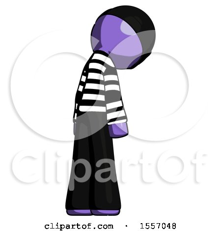 Purple Thief Man Depressed with Head Down, Back to Viewer, Right by Leo Blanchette