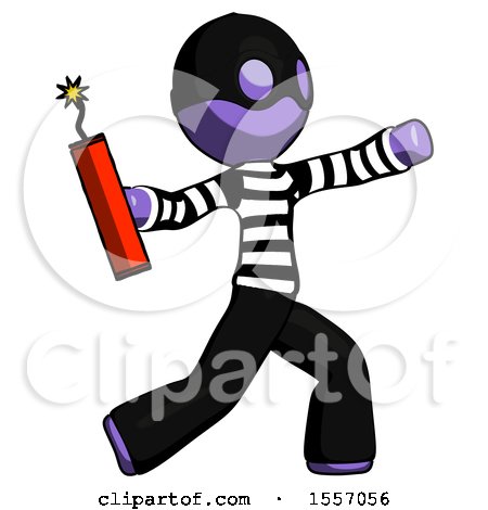 Purple Thief Man Throwing Dynamite by Leo Blanchette