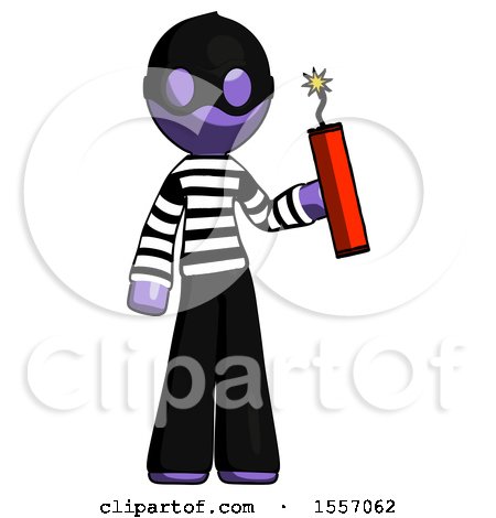 Purple Thief Man Holding Dynamite with Fuse Lit by Leo Blanchette
