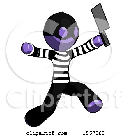 Purple Thief Man Psycho Running with Meat Cleaver by Leo Blanchette