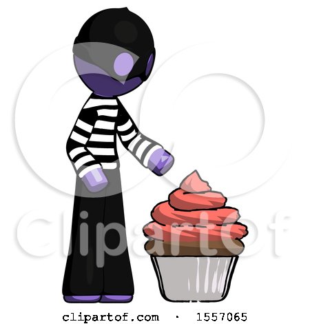 Purple Thief Man with Giant Cupcake Dessert by Leo Blanchette