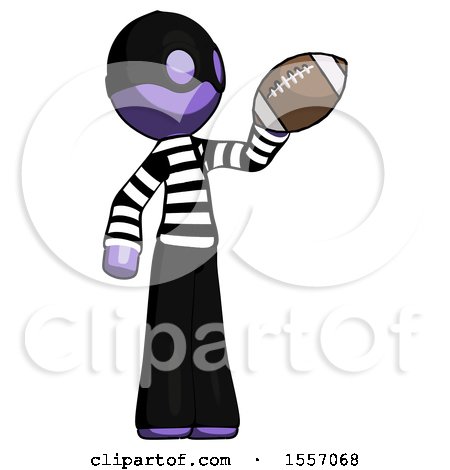 Purple Thief Man Holding Football up by Leo Blanchette