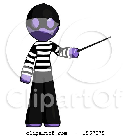 Purple Thief Man Teacher or Conductor with Stick or Baton Directing by Leo Blanchette