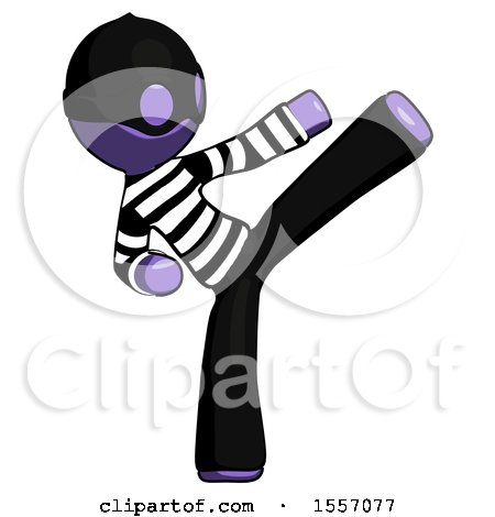 Purple Thief Man Ninja Kick Right by Leo Blanchette