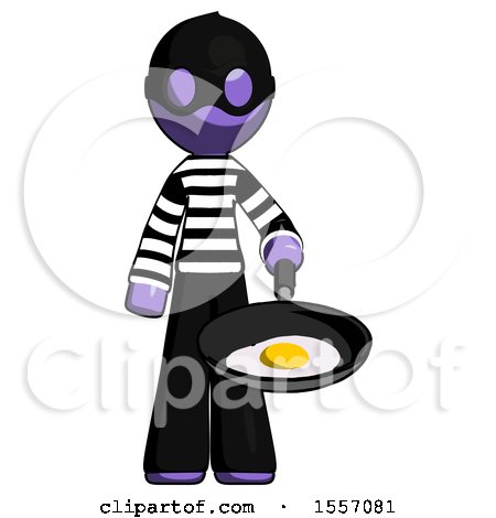 Purple Thief Man Frying Egg in Pan or Wok by Leo Blanchette