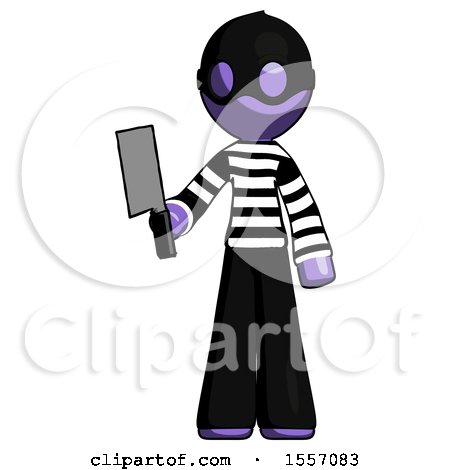 Purple Thief Man Holding Meat Cleaver by Leo Blanchette