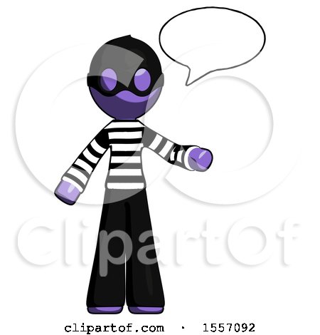 Purple Thief Man with Word Bubble Talking Chat Icon by Leo Blanchette