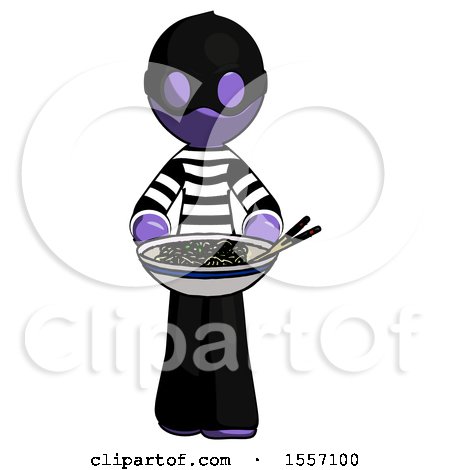 Purple Thief Man Serving or Presenting Noodles by Leo Blanchette