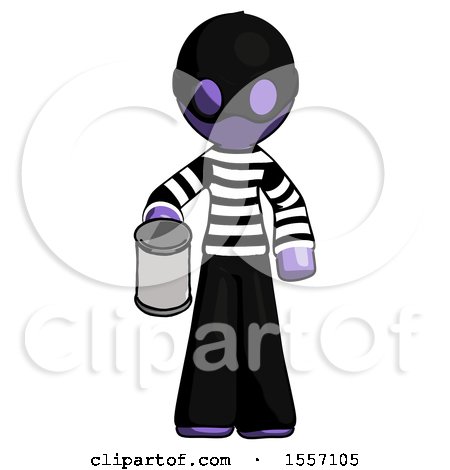 Purple Thief Man Begger Holding Can Begging or Asking for Charity by Leo Blanchette