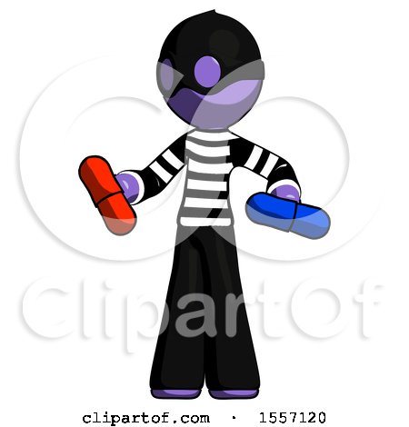 Purple Thief Man Red Pill or Blue Pill Concept by Leo Blanchette