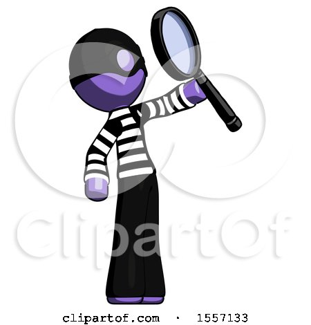 Purple Thief Man Inspecting with Large Magnifying Glass Facing up by Leo Blanchette
