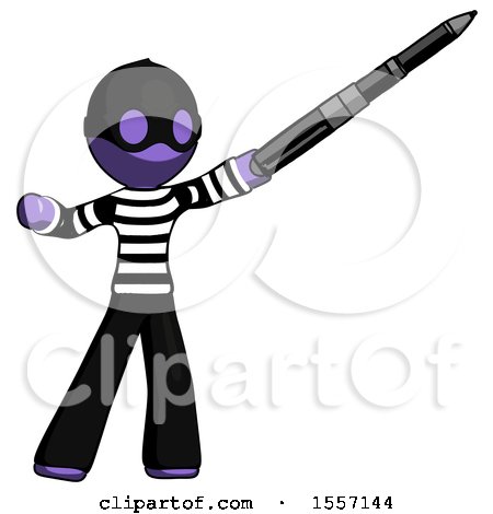 Purple Thief Man Demonstrating That Indeed the Pen Is Mightier by Leo Blanchette
