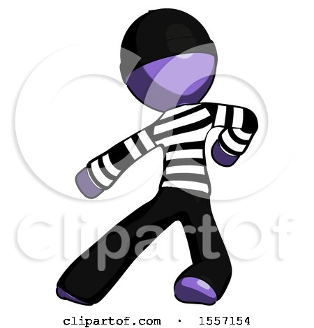 Purple Thief Man Karate Defense Pose Left by Leo Blanchette