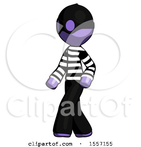 Purple Thief Man Man Walking Turned Left Front View by Leo Blanchette