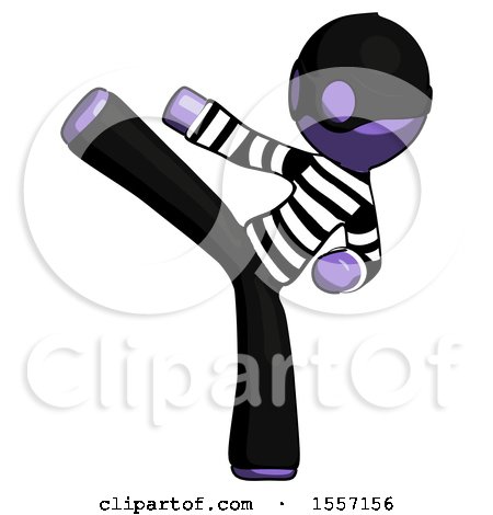 Purple Thief Man Ninja Kick Left by Leo Blanchette