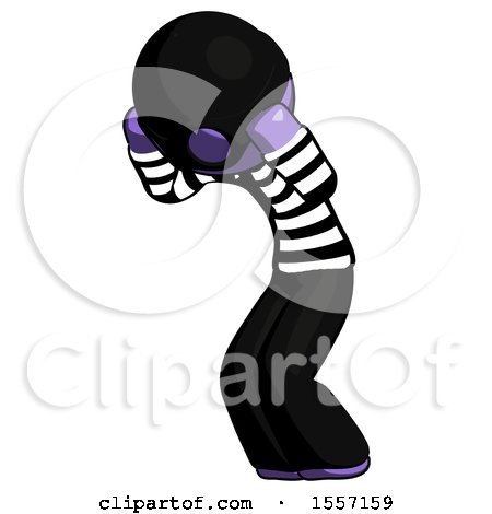 Purple Thief Man with Headache or Covering Ears Turned to His Left by Leo Blanchette