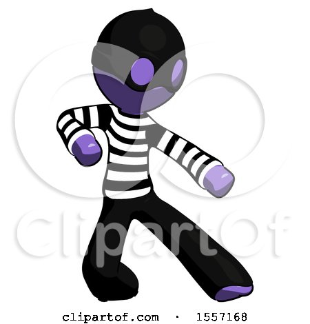 Purple Thief Man Karate Defense Pose Right by Leo Blanchette