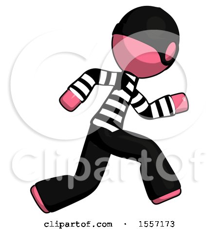 Pink Thief Man Running Fast Right by Leo Blanchette