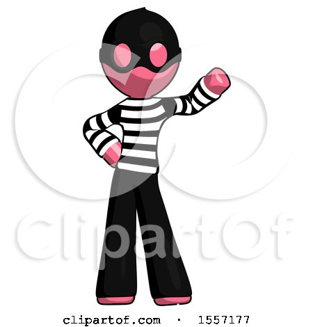 Pink Thief Man Waving Left Arm with Hand on Hip by Leo Blanchette