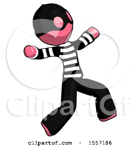 Pink Thief Man Running Away in Hysterical Panic Direction Right by Leo Blanchette