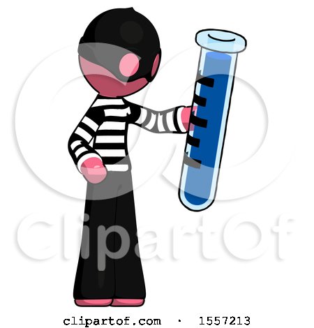 Pink Thief Man Holding Large Test Tube by Leo Blanchette
