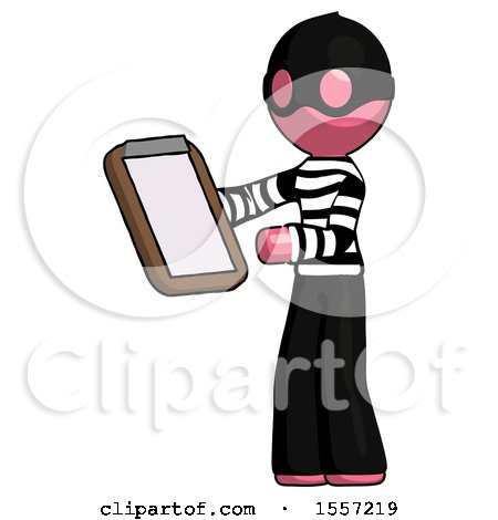 Pink Thief Man Reviewing Stuff on Clipboard by Leo Blanchette