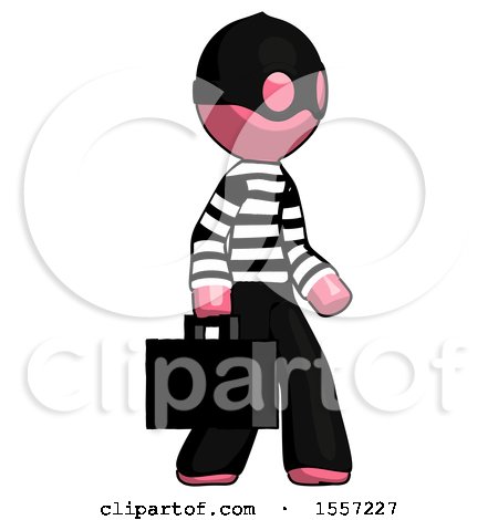 Pink Thief Man Walking with Briefcase to the Right by Leo Blanchette