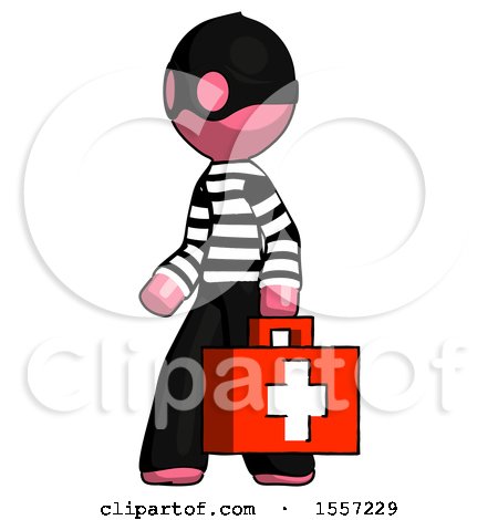 Pink Thief Man Walking with Medical Aid Briefcase to Left by Leo Blanchette